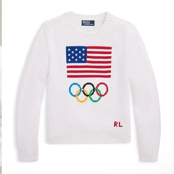 NWT Polo Ralph Lauren Women's Team USA Knit Crewneck Sweater White $398 Size XS - Picture 6 of 6